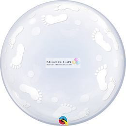 Baba Talpacska Mintás Deco Bubble (Buborék) Lufi, 61 cm.  