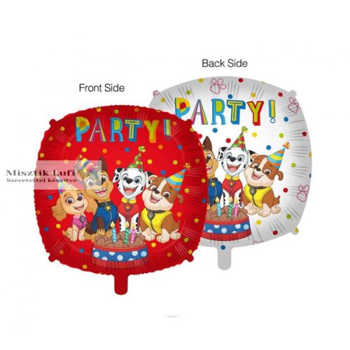 Mancs Őrjárat - Paw Patrol Party  Fólia Lufi, 45 cm.